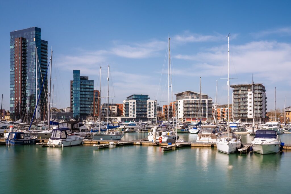 A view of Southampton’s historic docks or waterfront.