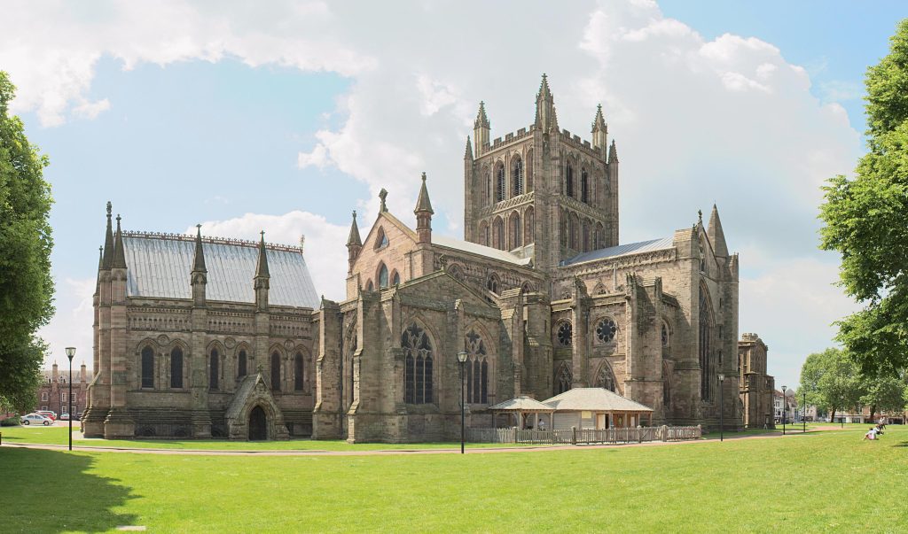 A scenic view of Hereford Cathedral