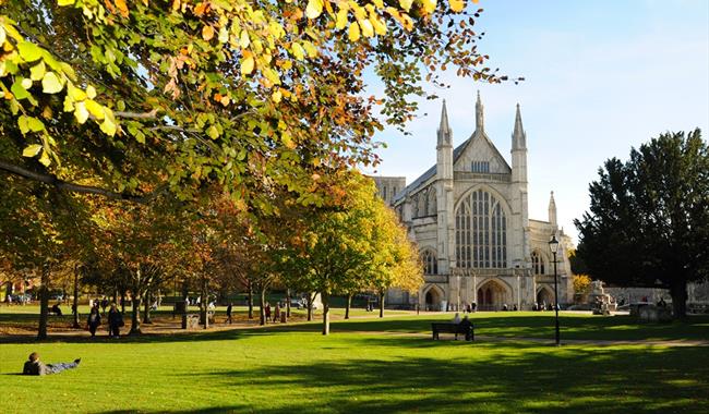 A scenic view of Winchester Cathedral