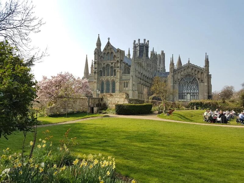 A scenic view of the Ely Cathedral or the River Great Ouse, showcasing clean and picturesque surroundings.