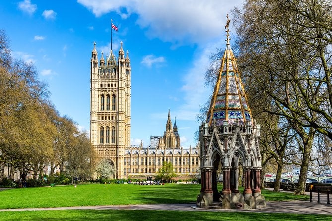 A scenic view of the Houses of Parliament or Westminster Abbey