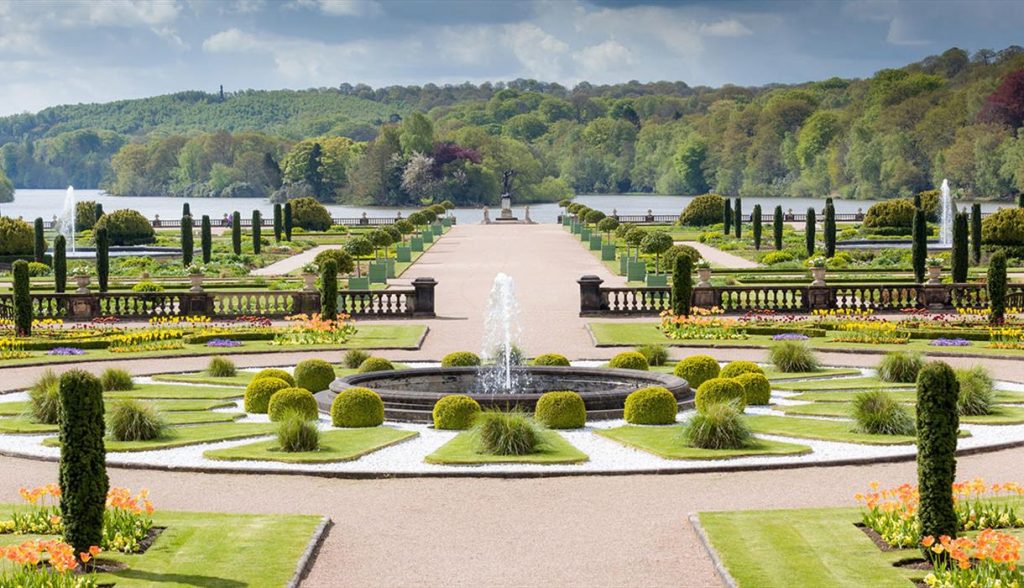 A scenic view of the Trentham Gardens in Stoke-on-trent