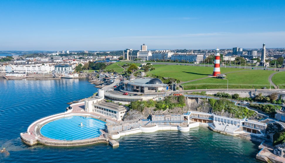 A view of Plymouth iconic Smeaton's Tower Lighthouse